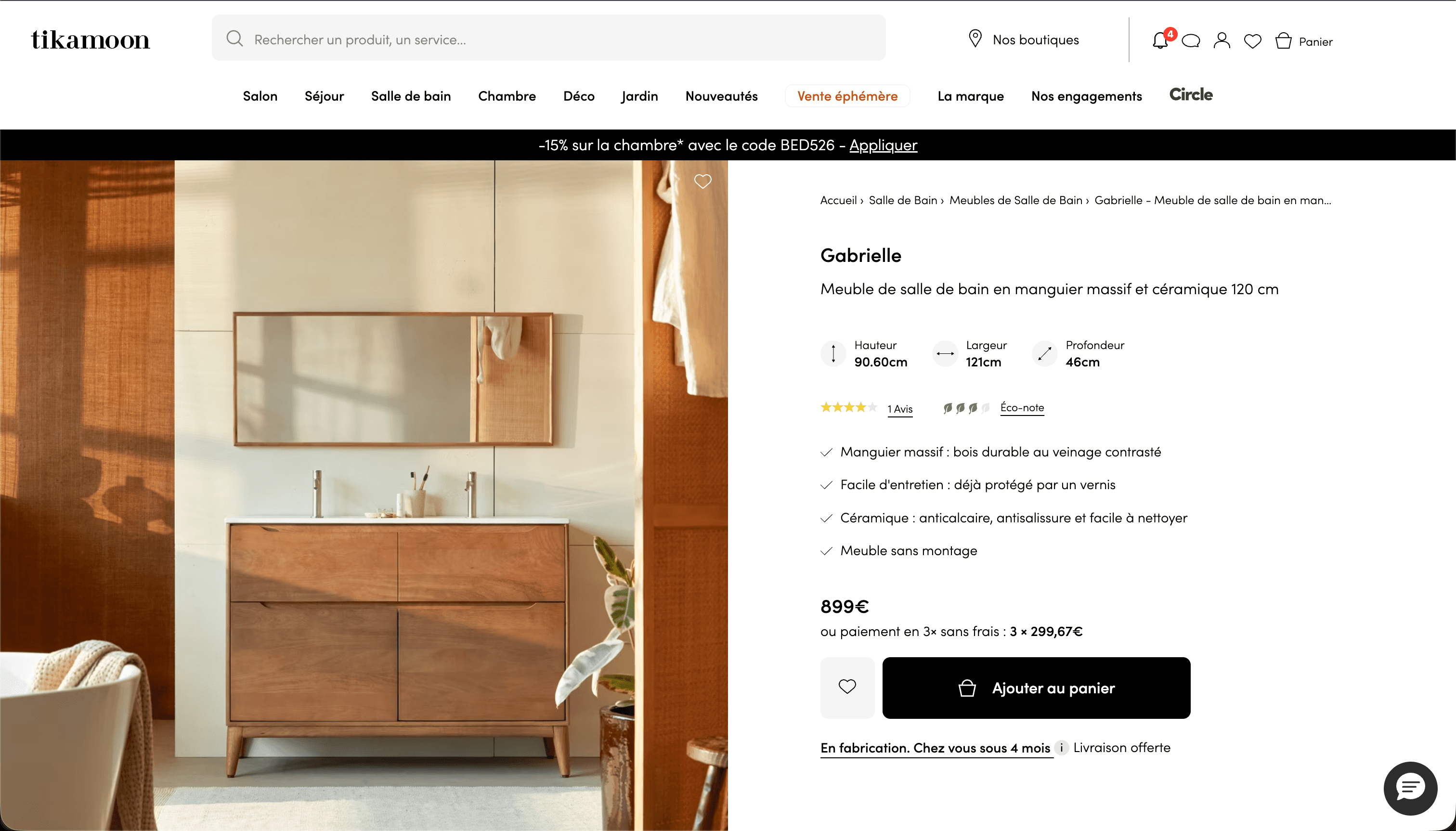 Product page · Gabrielle vanity